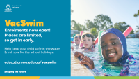 Vacswim - Enrolments close for Summer (December/January) series